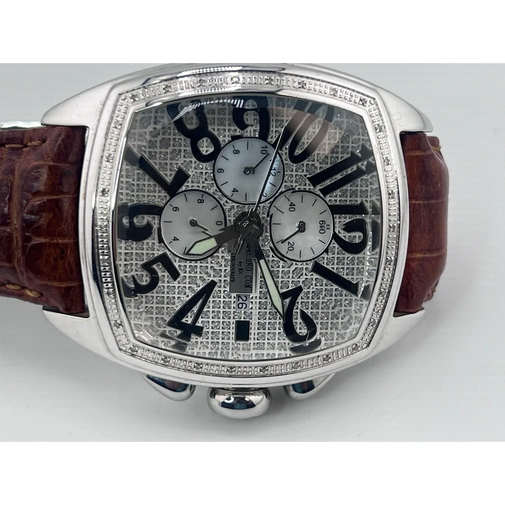 TECHNO COM by Kc Diamond Accent Silver Tone Men's Watch Chronograph‎